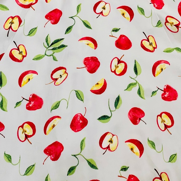 Miss Lulo Mini Retro Floral Apples Dress Size XS 96% Cotton 4% Spandex Preowned - Picture 6 of 16